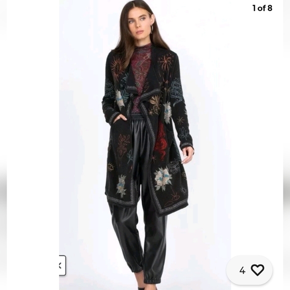 Johnny Was Black Sweater with Multicolor Embroidery - Picture 2 of 15